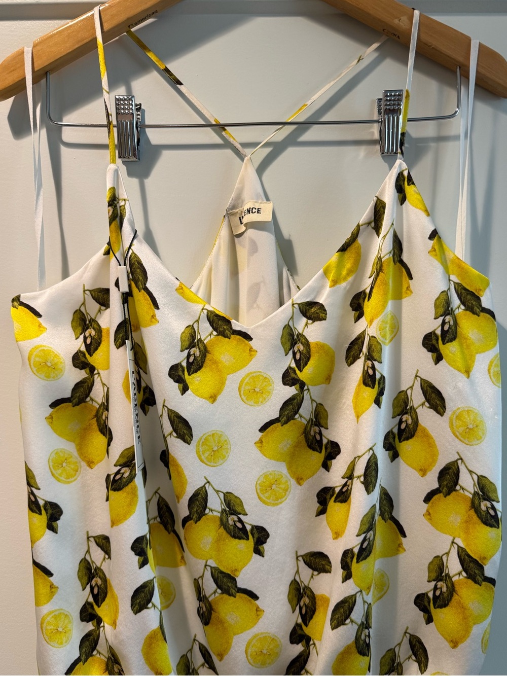 L'AGENCE White Lemon-Print Silk Bodysuit Size Large - Picture 11 of 16